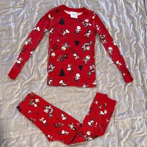 Hanna Andersson Red Kids Pajama Set with Holiday Print